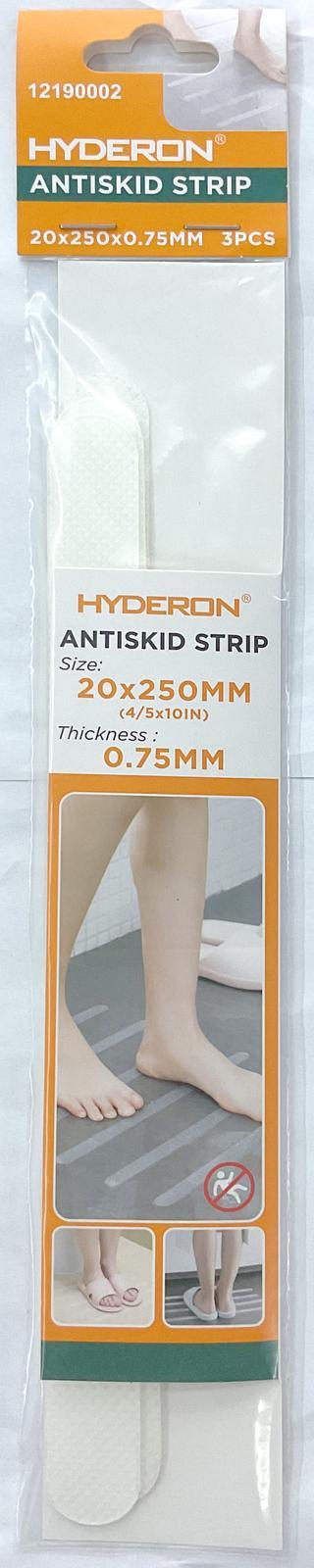 Tira antideslizante transparente, 20 × 250 × 0,75 mm, 3 piezas