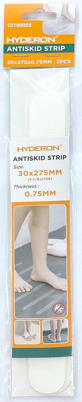 Tira antideslizante transparente, 30 × 275 × 0,75 mm, 3 piezas