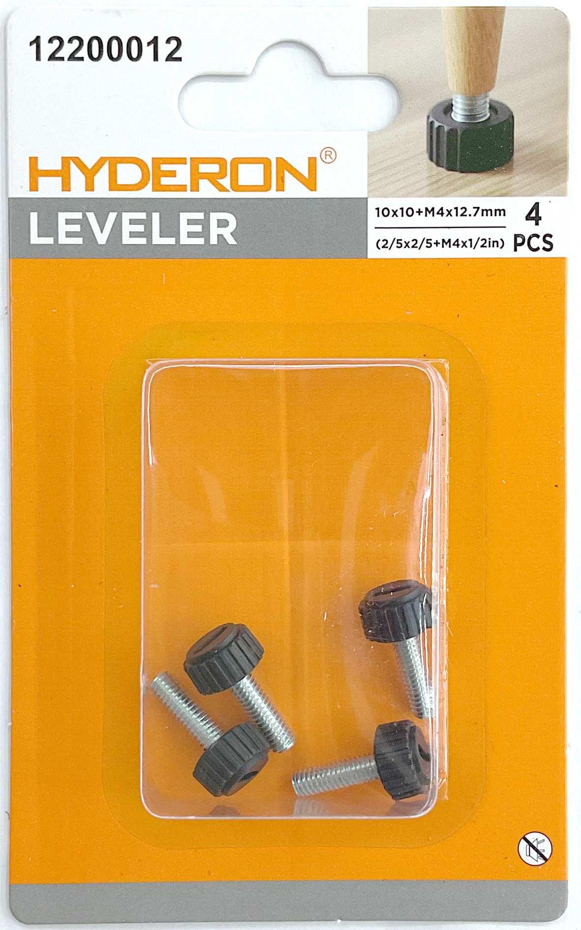 Pata ajustable, modelo M4X12, 10 × 10 mm, 4 piezas