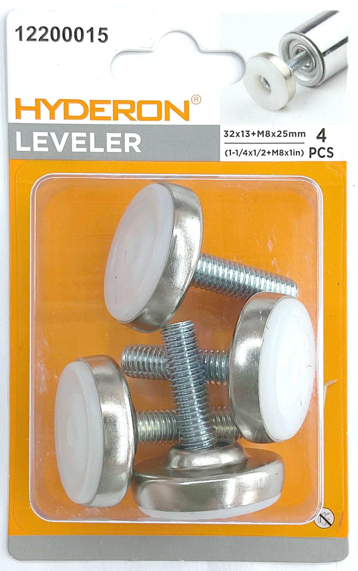 Pata niveladora para mueble, modelo M8, 32 × 13 mm, 4 piezas