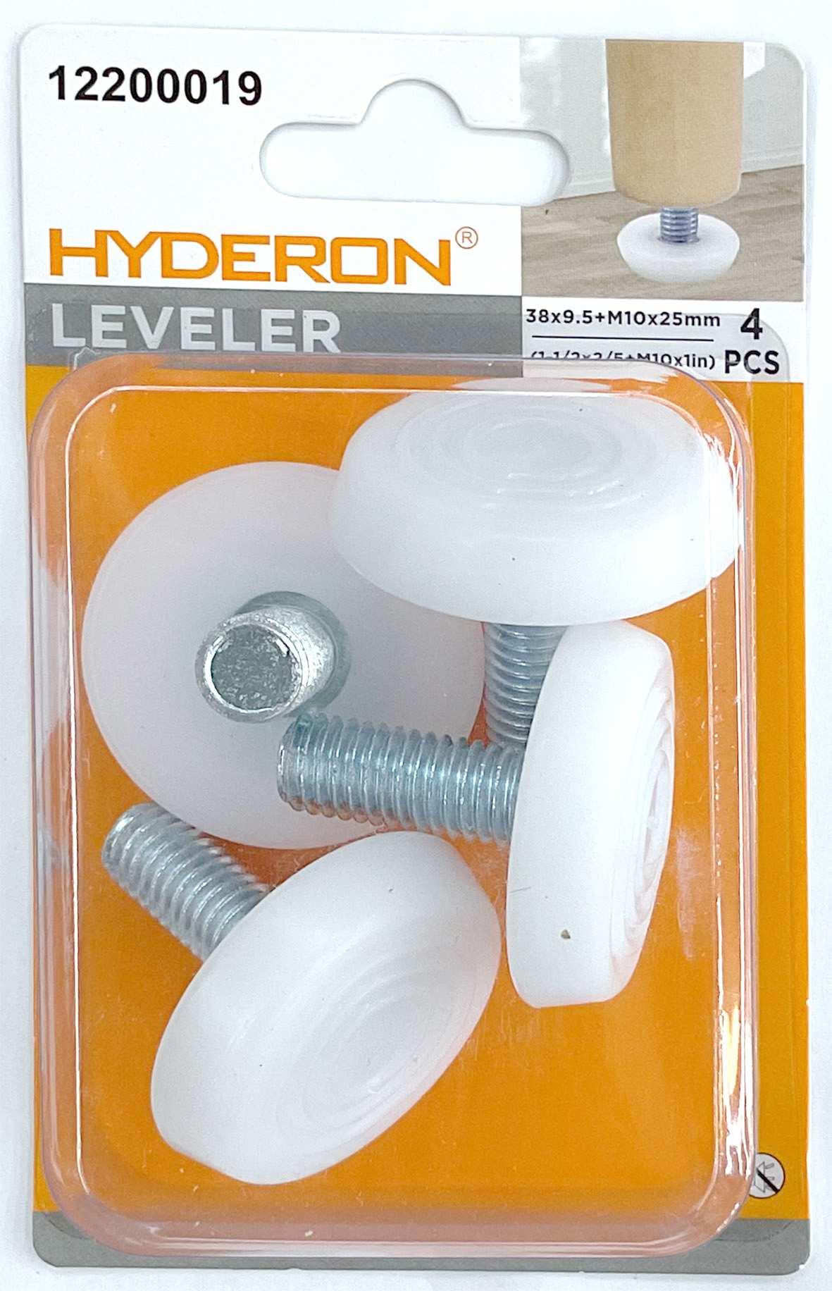 Pata niveladora para mueble, modelo M10, 38 × 9,5 mm, 4 piezas