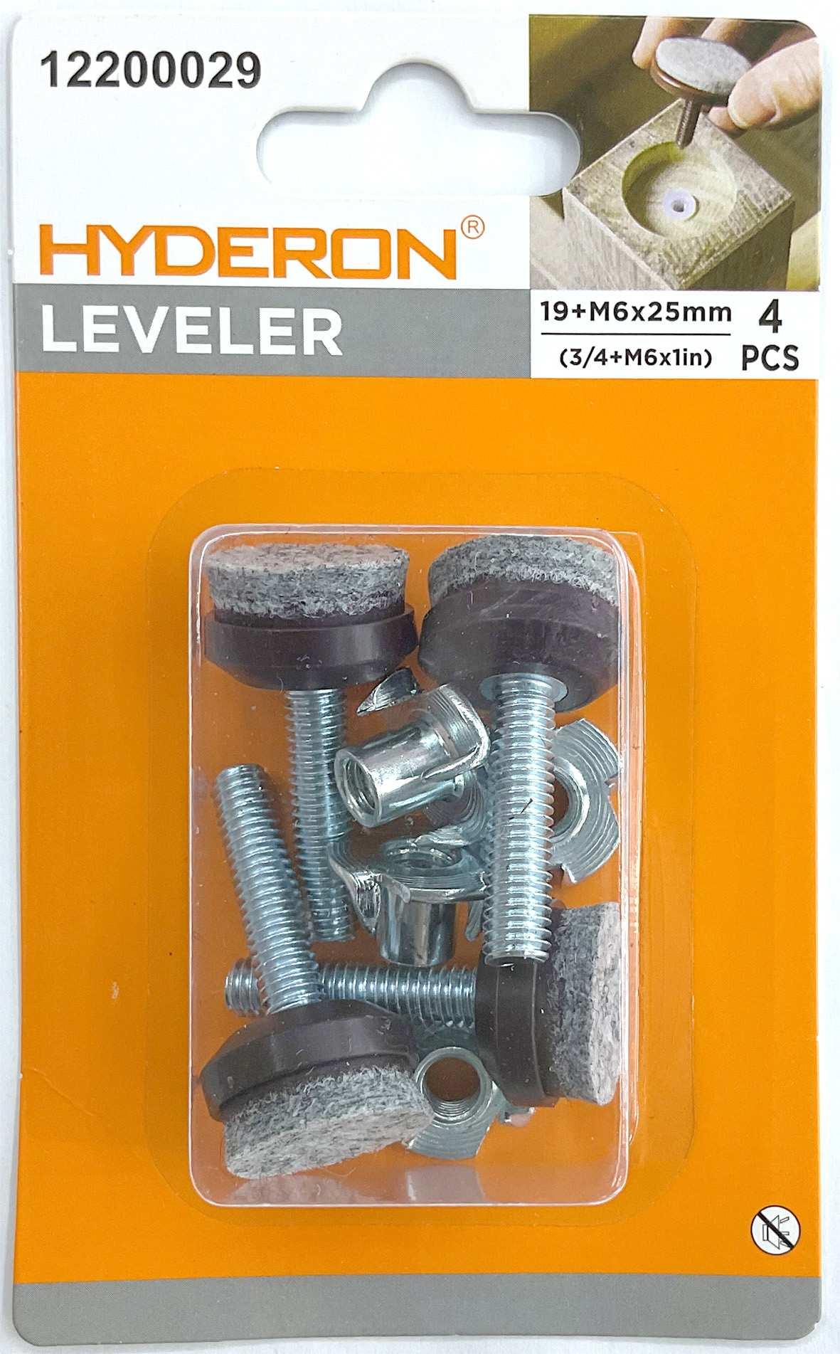 Pata ajustable, 19 mm, 4 piezas