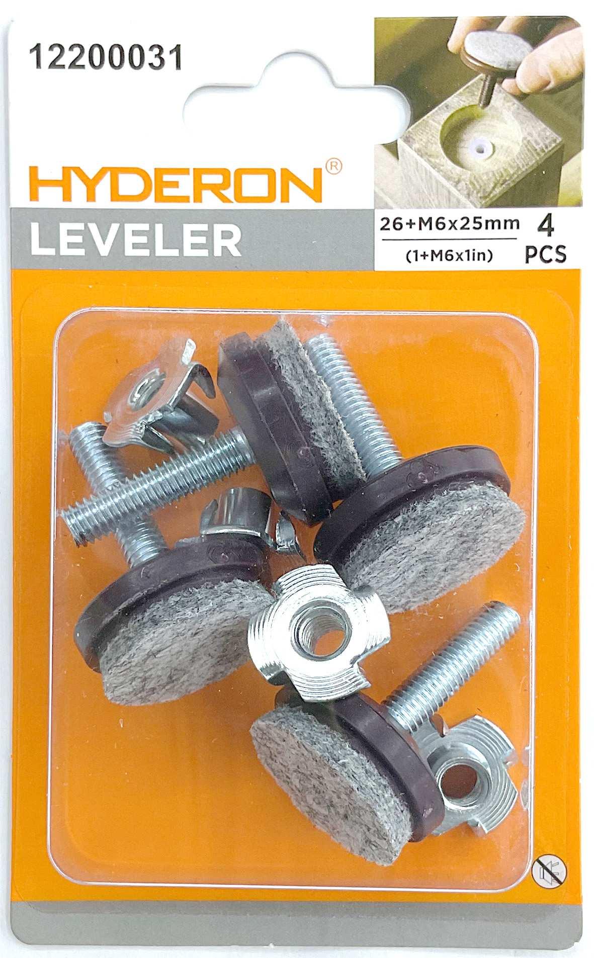 Pata ajustable, 26 mm, 4 piezas