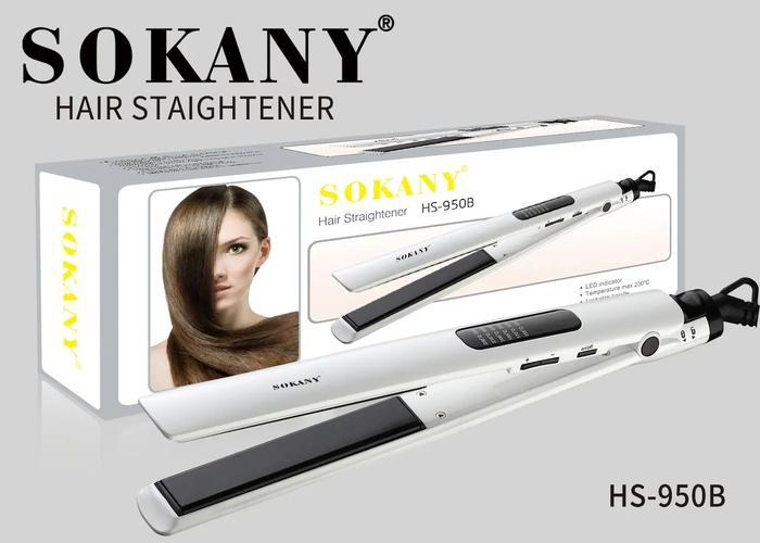 Plancha de pelo, modelo HS-950B, color blanco
