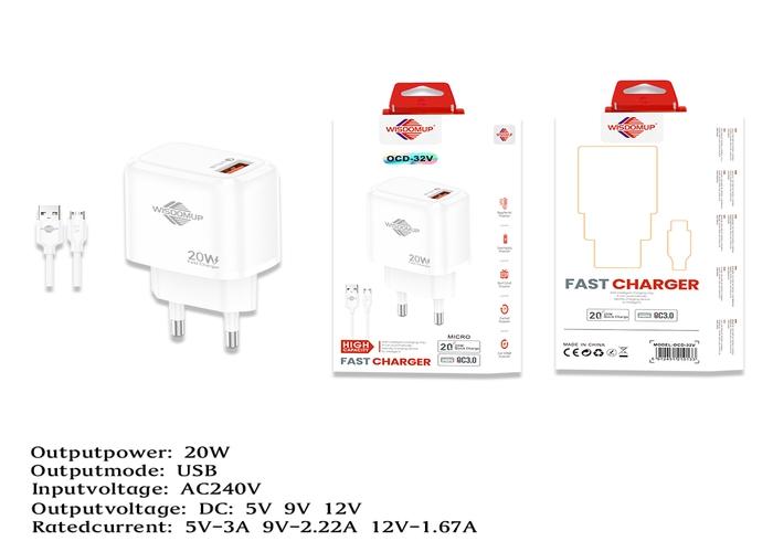 Cargador, 20 W, modelo OCD-32V