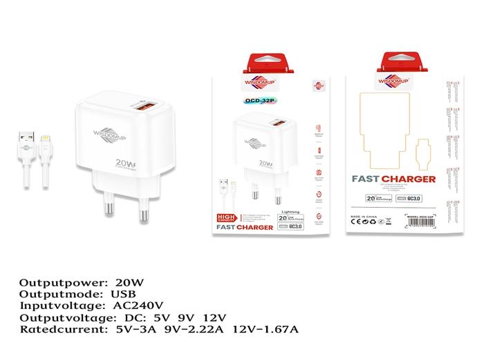 Cargador, 20 W, modelo OCD-32P