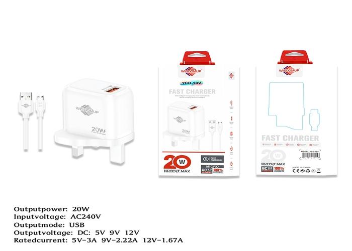 Cargador, 20 W, modelo YCD-10V