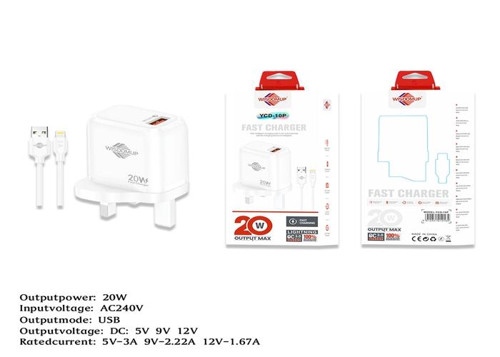 Cargador, 20 W, modelo YCD-10P