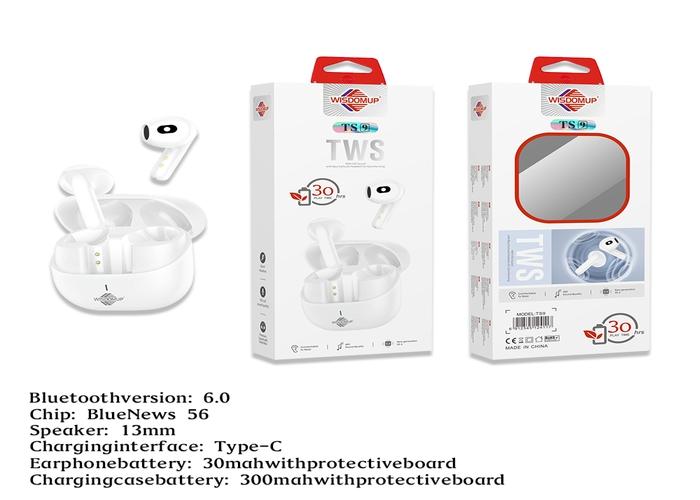 auriculares bluetooth, color azul, modelo TS-9