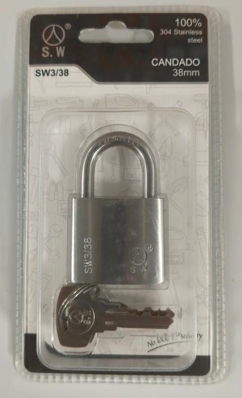 Cerradura de acero inoxidable, 38 mm, ref. SW3-38