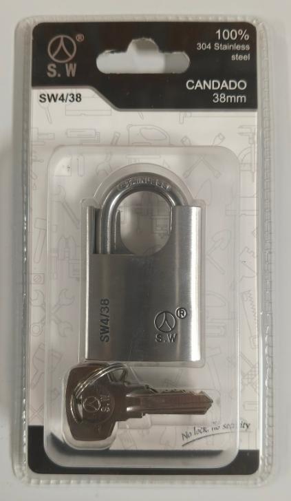Cerradura de acero inoxidable, 38 mm, ref. SW4-38