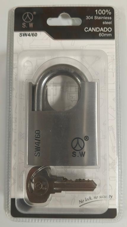 Cerradura de acero inoxidable, 60 mm, ref. SW4-60