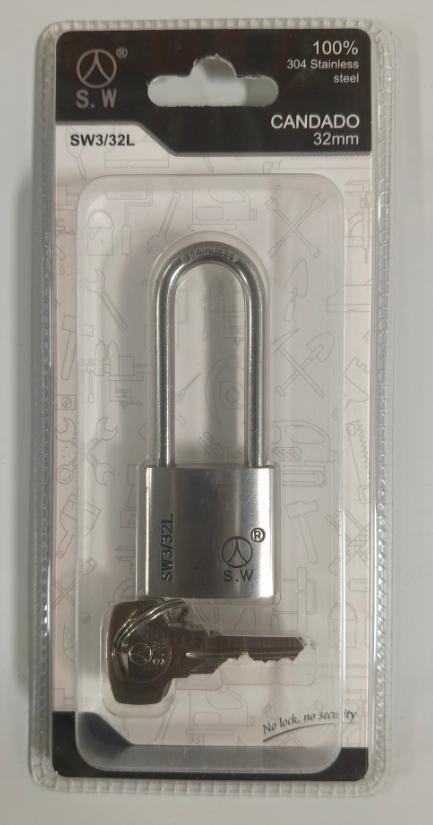 Cerradura de acero inoxidable, 32 mm, ref. SW3-32L