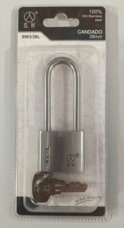 Cerradura de acero inoxidable, 38 mm, ref. SW3-38L