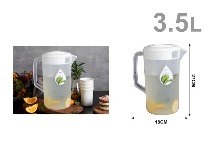 Juego de jarra para agua fría de 3,5 L con 4 vasos, colores surtidos