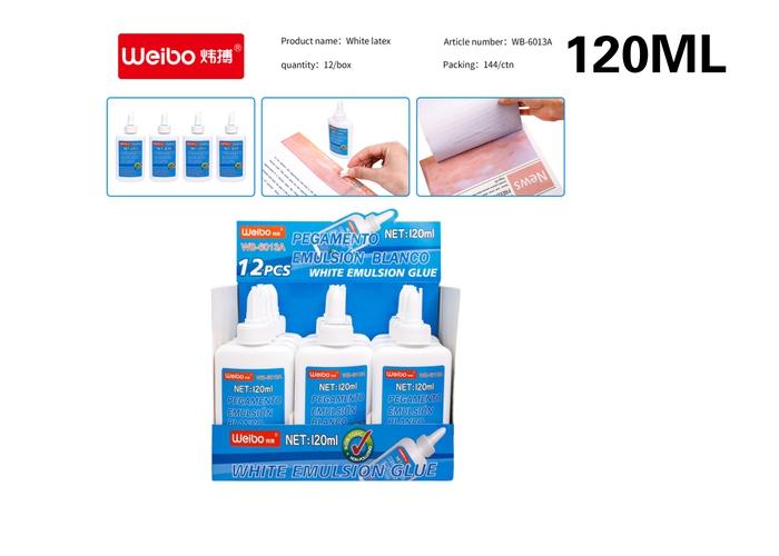 adhesivo liquido, 120 ml, color blanco