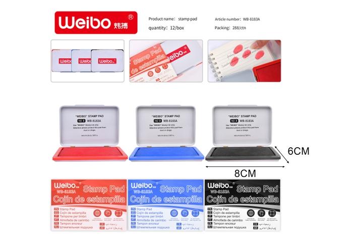 Suministros para sellos, colores rojo, azul y negro, modelo WB-8183A