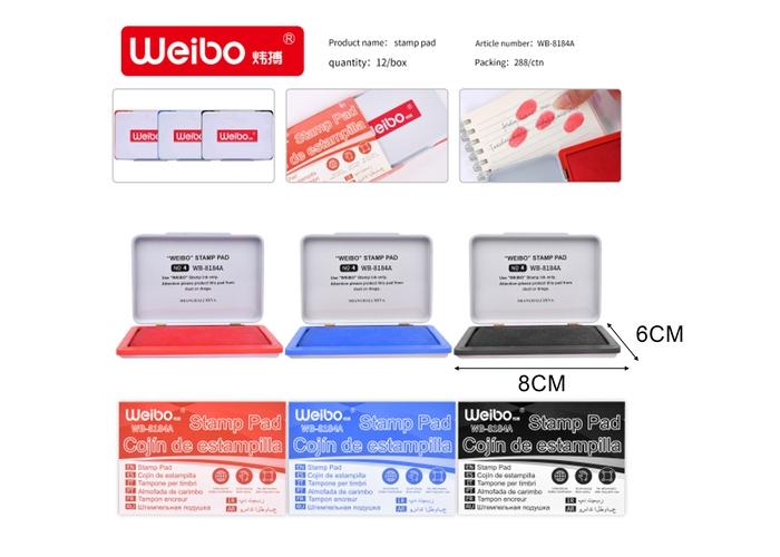 Suministros para sellos, colores rojo, azul y negro, modelo WB-8184A