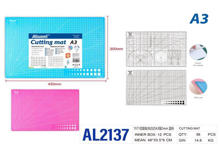 Abrazadera para tabla de cortar, modelo A3, 2 mm, colores azul, blanco y rosado
