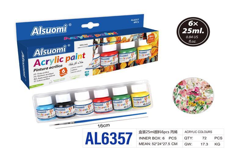 pigmento, 25 ml, 6 piezas, modelo AL6357