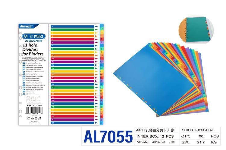 tarjeta de paginación, modelo A4, color multicolor, modelo AL7055