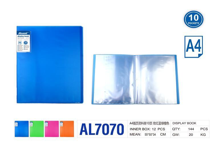 Carpeta, modelo A4, colores rojo, azul, verde y naranja, modelo AL7070