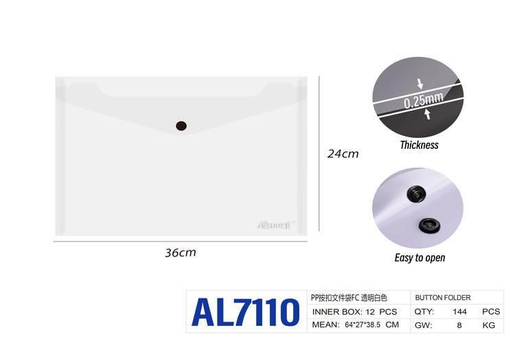 Bolsa para documentos, colores transparente y blanco, modelo AL7110