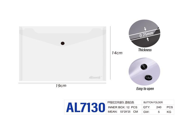 Bolsa para documentos, colores transparente y blanco, modelo AL7130