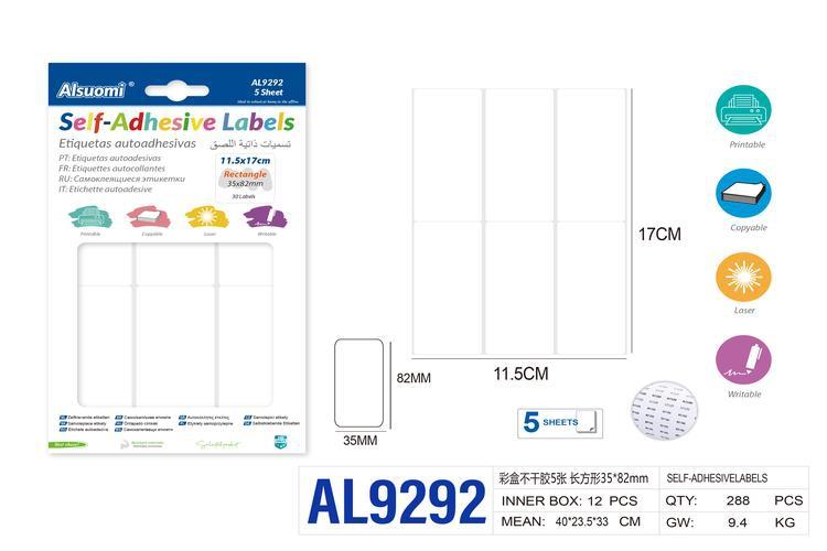 Autoadhesivo, 35 × 82 mm