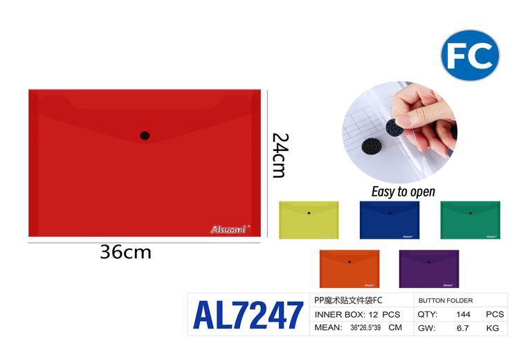 Bolsa para documentos, colores transparente, amarillo, rojo, azul, morado y naranja, modelo AL7247