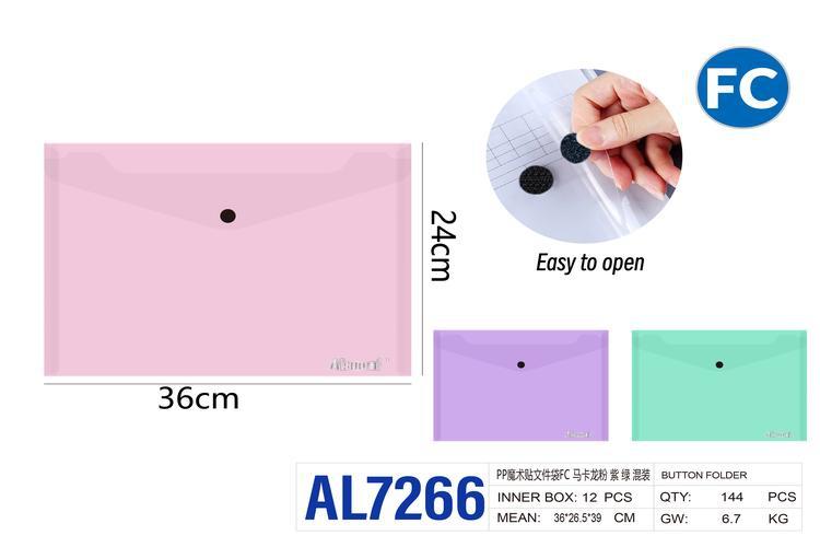 Bolsa para documentos, colores verde, rosado y morado, modelo AL7266