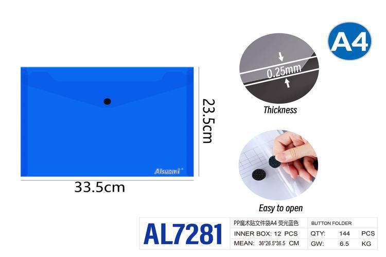 Bolsa para documentos, modelo A4, color azul