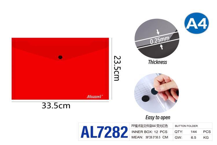 Bolsa para documentos, modelo A4, color rojo, modelo AL7282