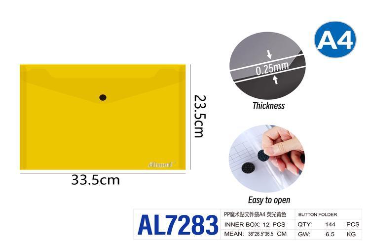Bolsa para documentos, modelo A4, color amarillo
