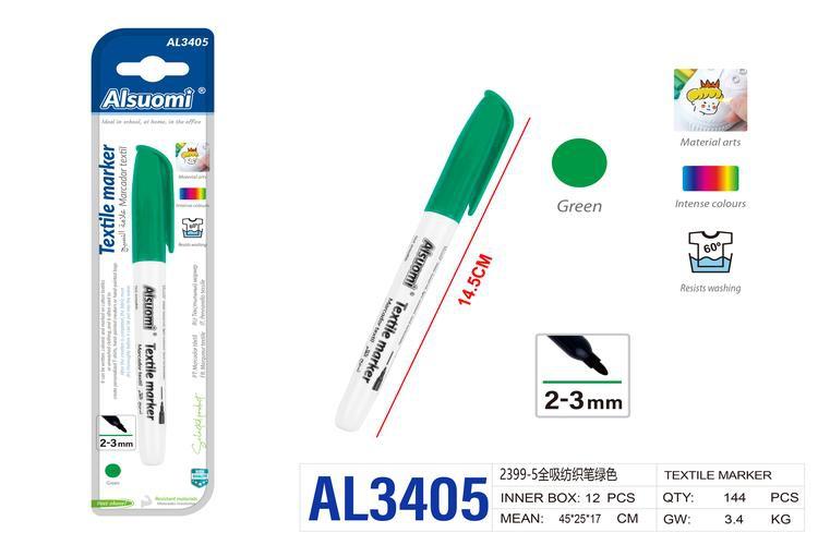 Marcador de tela, color verde, modelo AL3405