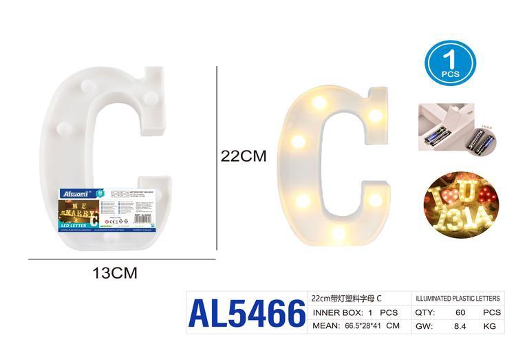 Letras de plastico, 22 cm, modelo AL5466