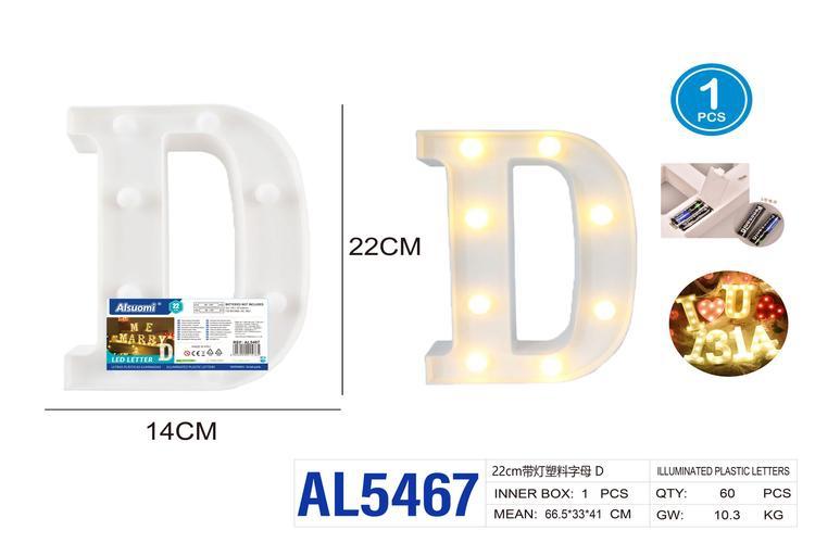 Letras de plastico, 22 cm, modelo AL5467