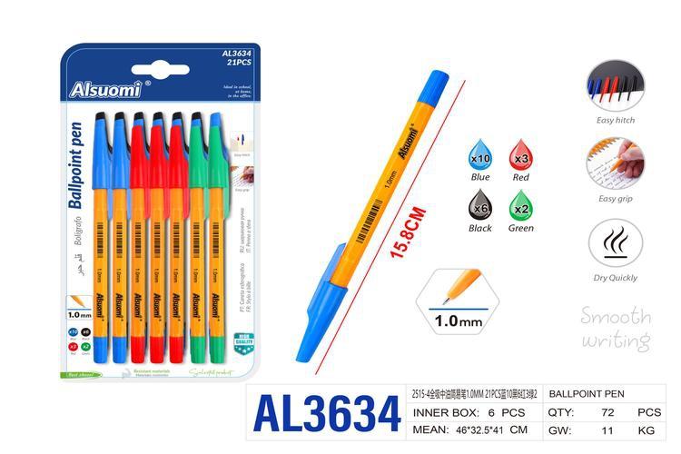 Pluma de gel, 1,0 mm, 21 piezas, colores rojo, azul, verde y negro