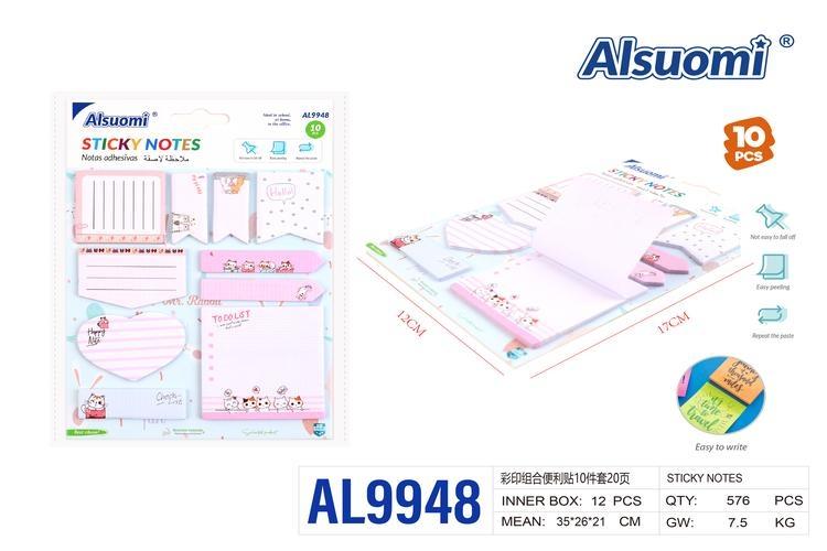Notas adhesivas, 10 piezas, modelo AL9948