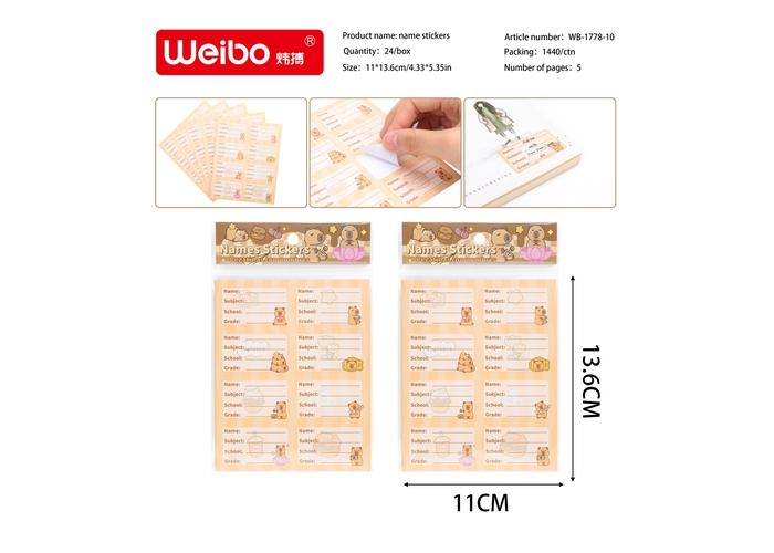 notas adhesivas, modelo WB-1778-10