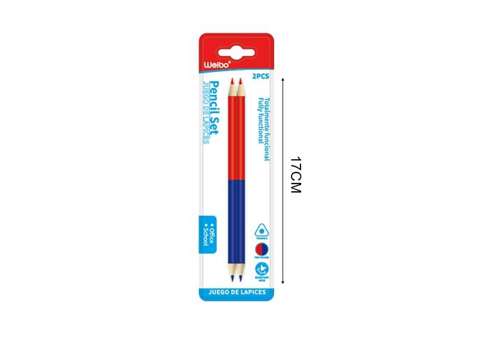 Lápiz, 2 piezas, colores rojo y azul, modelo WB91062-2