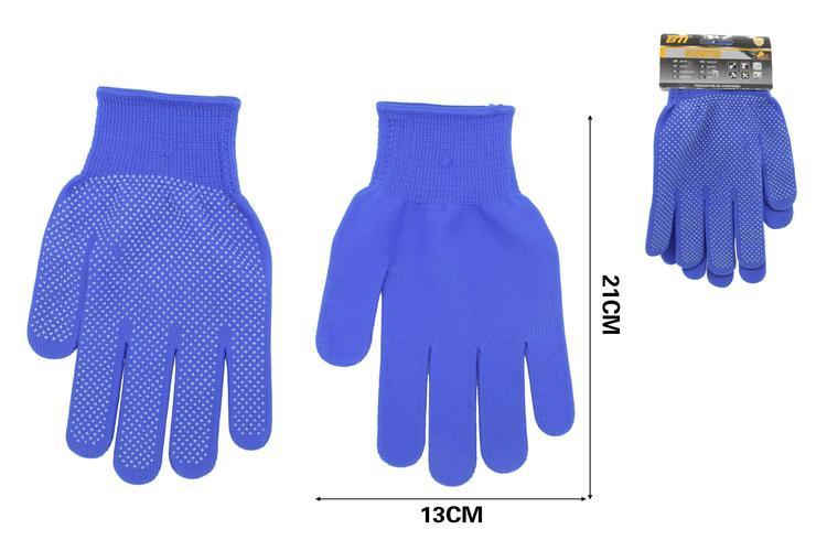 Guantes de trabajo, 21 × 13 cm, color azul