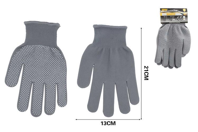 Guantes de trabajo, 21 × 13 cm, color gris