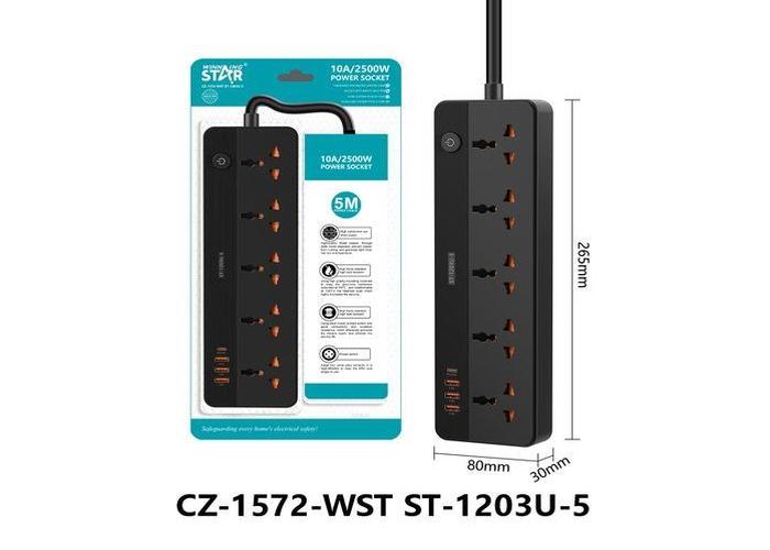 Toma de corriente, 220 V, modelo ST-1203U-5H-220V