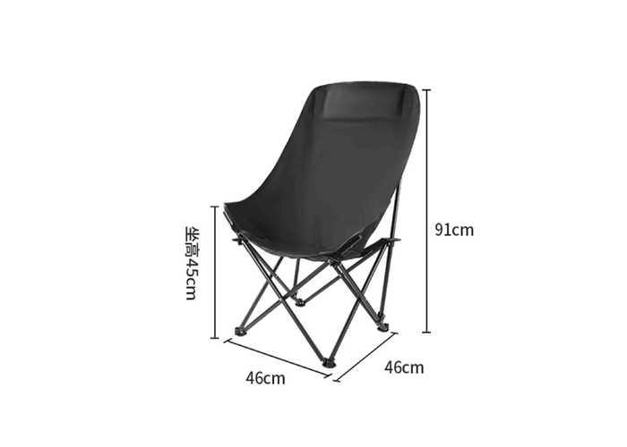 Silla, 91 × 45 × 46 cm, 93 × 16 × 16 cm, color negro