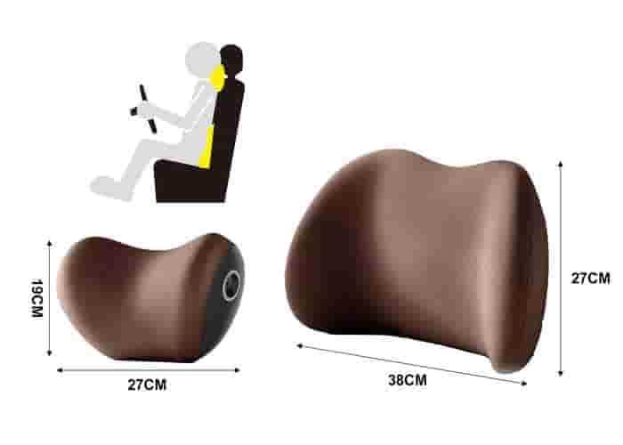 Almohada para el cuello y soporte lumbar para el coche., 2 piezas, color marrón, modelo 500762