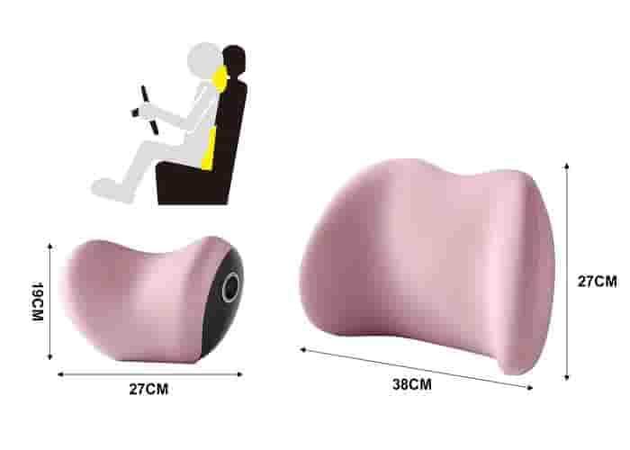 Almohada para el cuello y soporte lumbar para el coche., 2 piezas, color rosado, modelo 500764