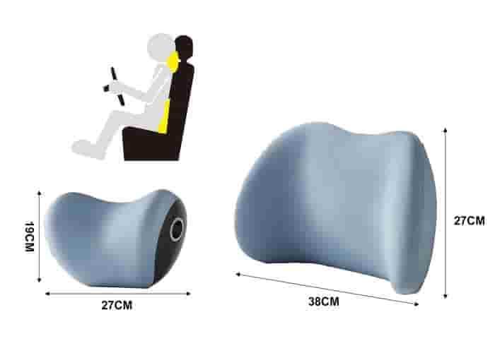 Almohada para el cuello y soporte lumbar para el coche., 2 piezas, color azul, modelo 500765