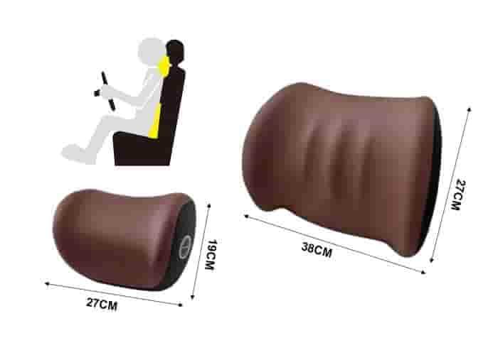 Almohada para el cuello y soporte lumbar para el coche., 2 piezas, color marrón, modelo 500766
