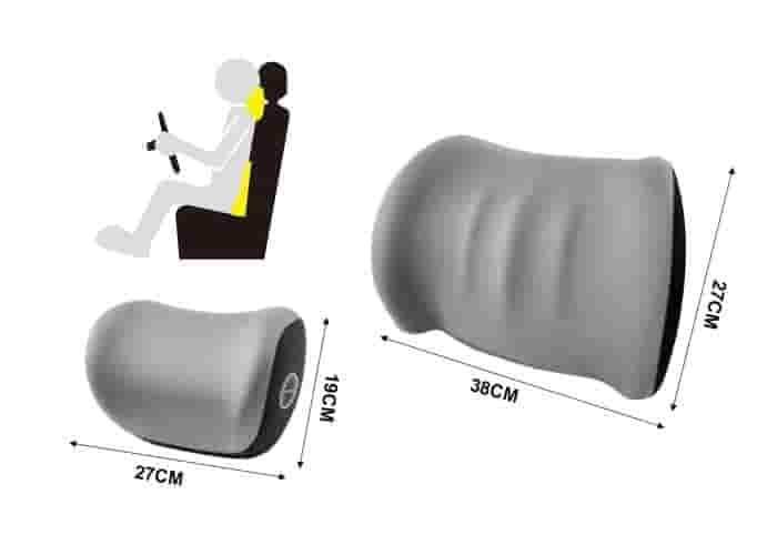 Almohada para el cuello y soporte lumbar para el coche., 2 piezas, color gris, modelo 500767